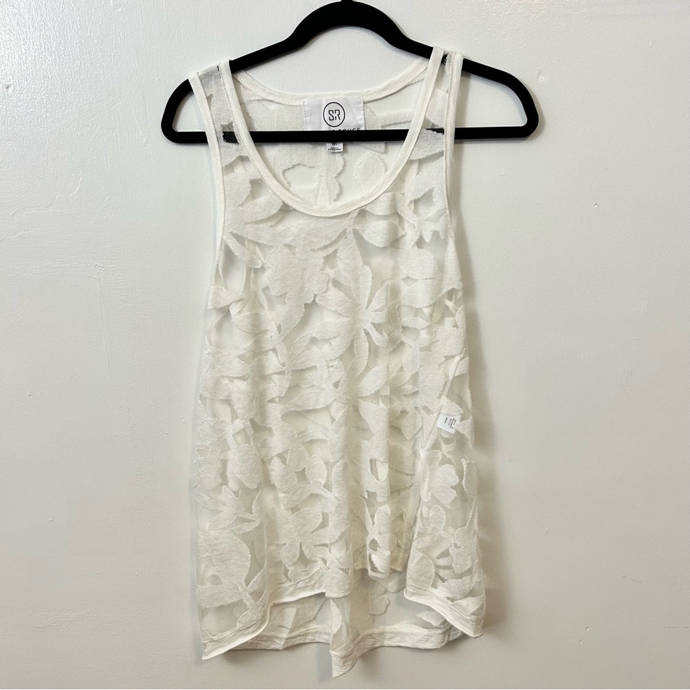 Nordstrom Sloane Rouge floral textured sheer top